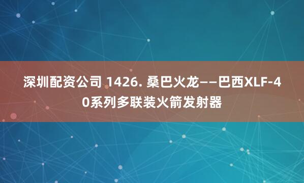 深圳配资公司 1426. 桑巴火龙——巴西XLF-40系列多联装火箭发射器